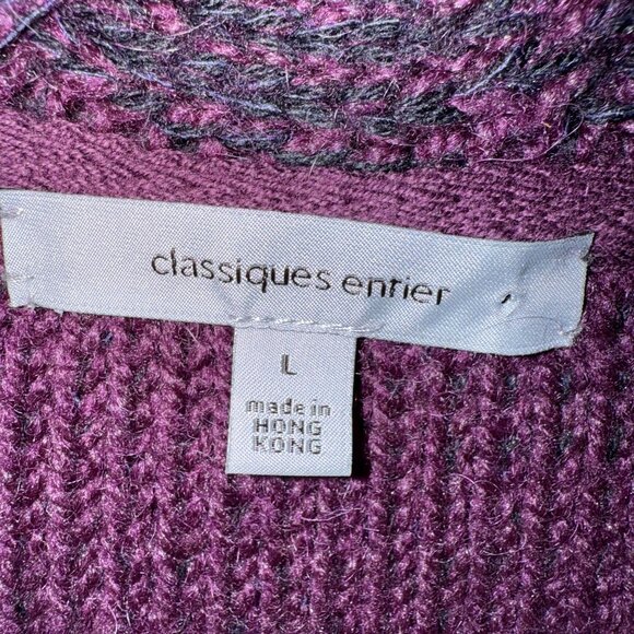 Classiques Entier Tweed Intricate Cable Knit Double Breasted Cardigan Coat Large - Picture 4 of 11